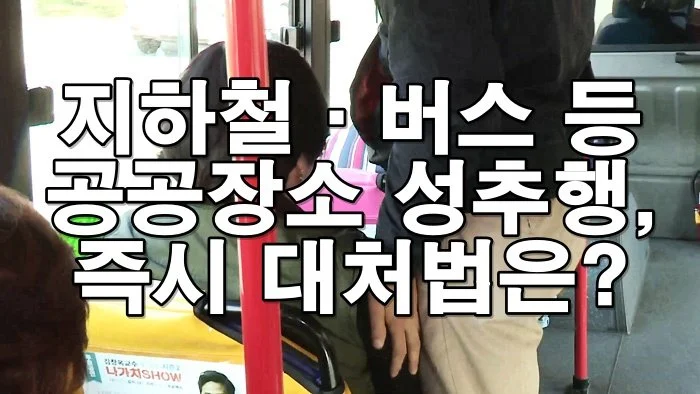 지하철·버스 등 공공장소 성추행, 즉시 대처법