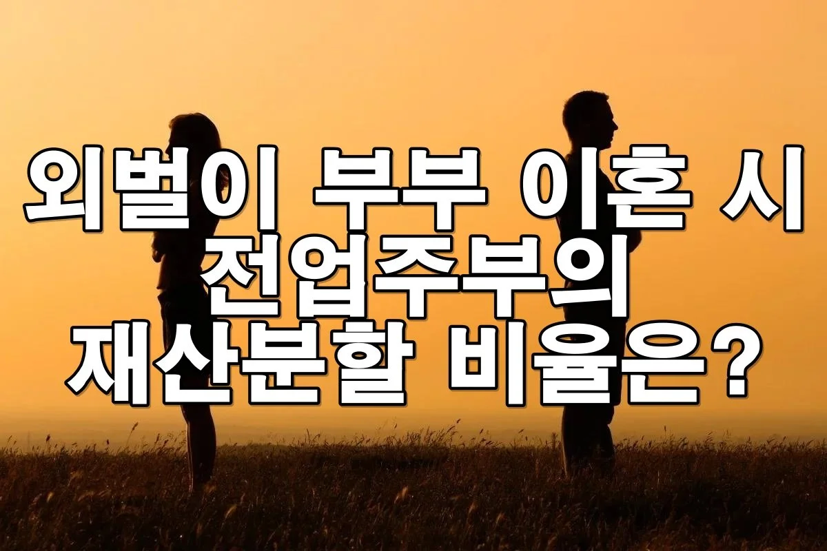 외벌이 부부 이혼 시 전업주부의 재산분할 비율은?