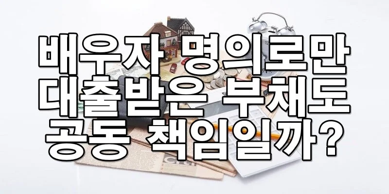 배우자 명의로만 대출받은 부채도 공동 책임일까?