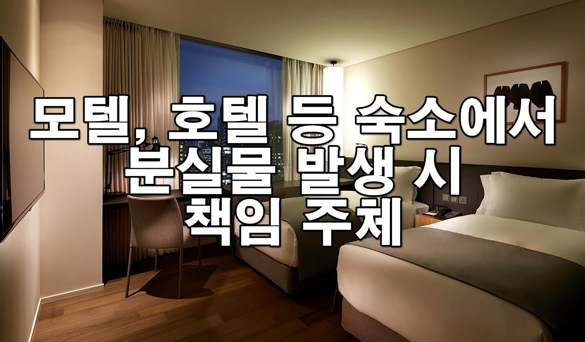 모텔, 호텔 등 숙소에서 분실물 발생 시 책임 주체