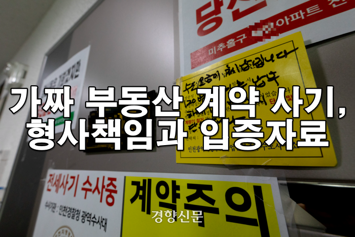 가짜 부동산 계약 사기, 형사책임과 입증자료