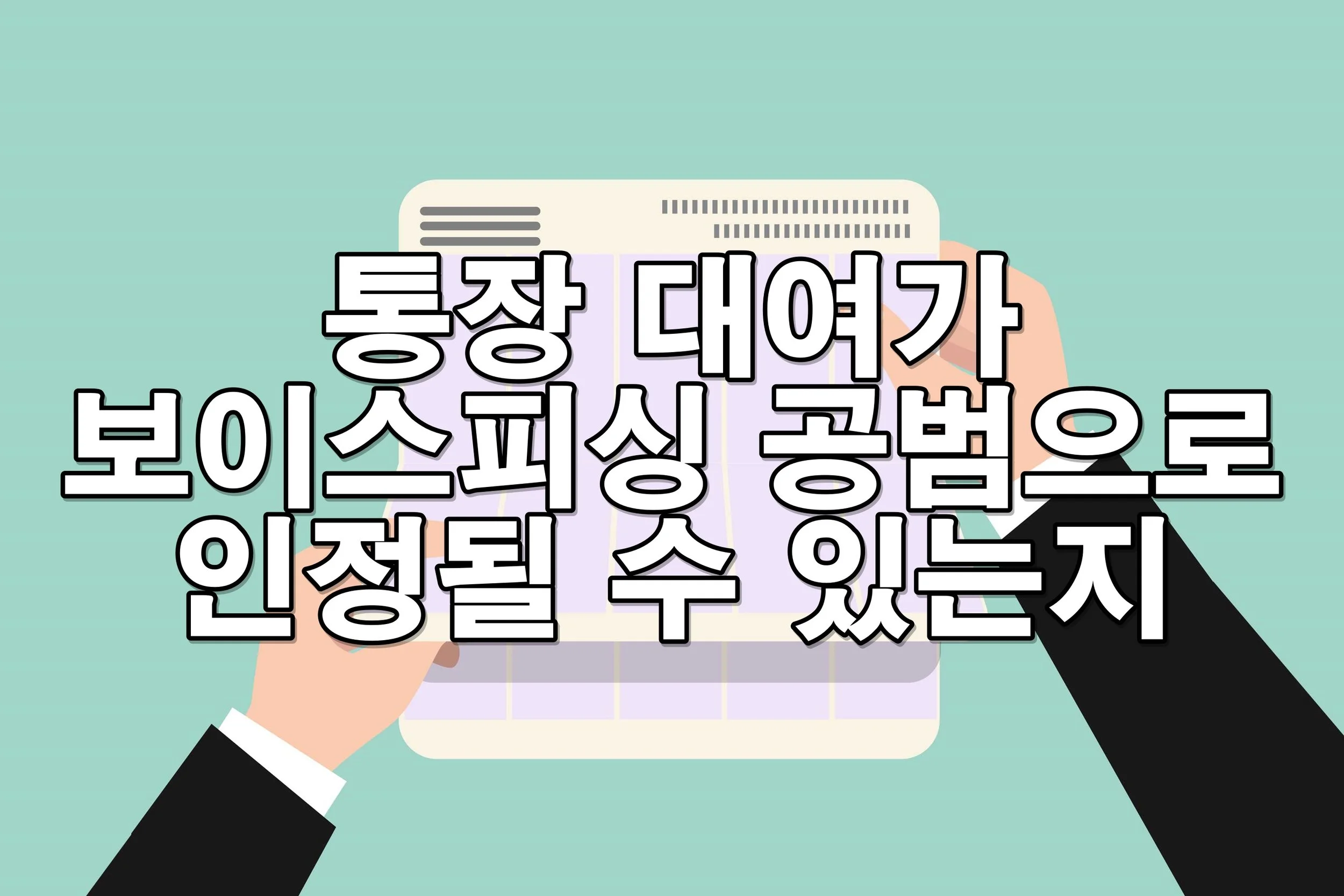 통장 대여가 보이스피싱 공범으로 인정될 수 있는지