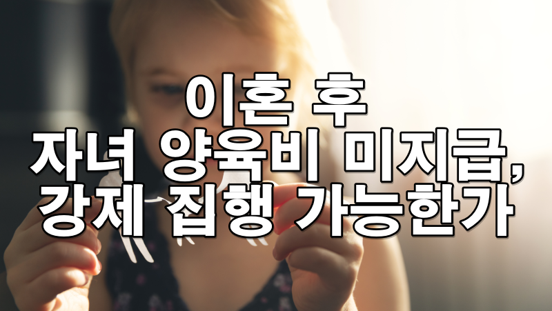 이혼 후 자녀 양육비 미지급 시 강제 집행 가능한가