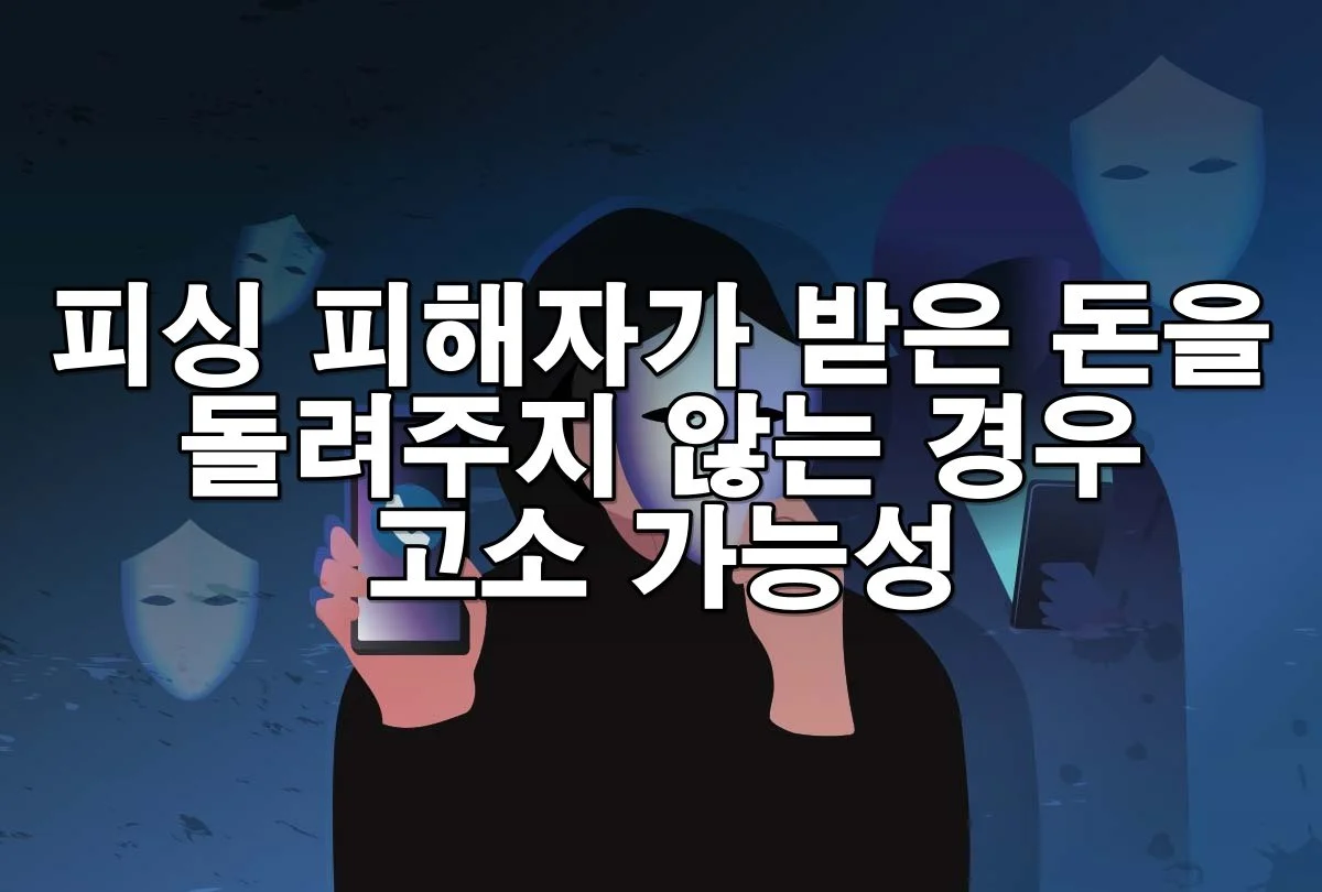 피싱 피해자가 받은 돈을 돌려주지 않는 경우 고소 가능성