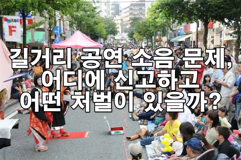 길거리 공연 소음 문제, 어디에 신고하고 어떤 처벌이?