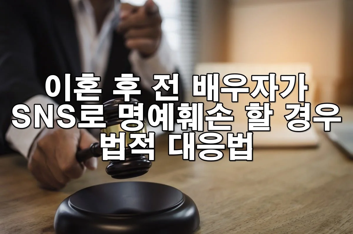 이혼 후 전 배우자가 SNS로 명예훼손 할 경우