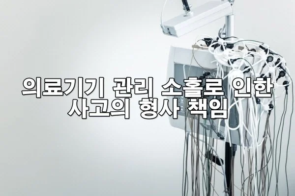 의료기기 관리 소홀로 인한 사고의 형사 책임