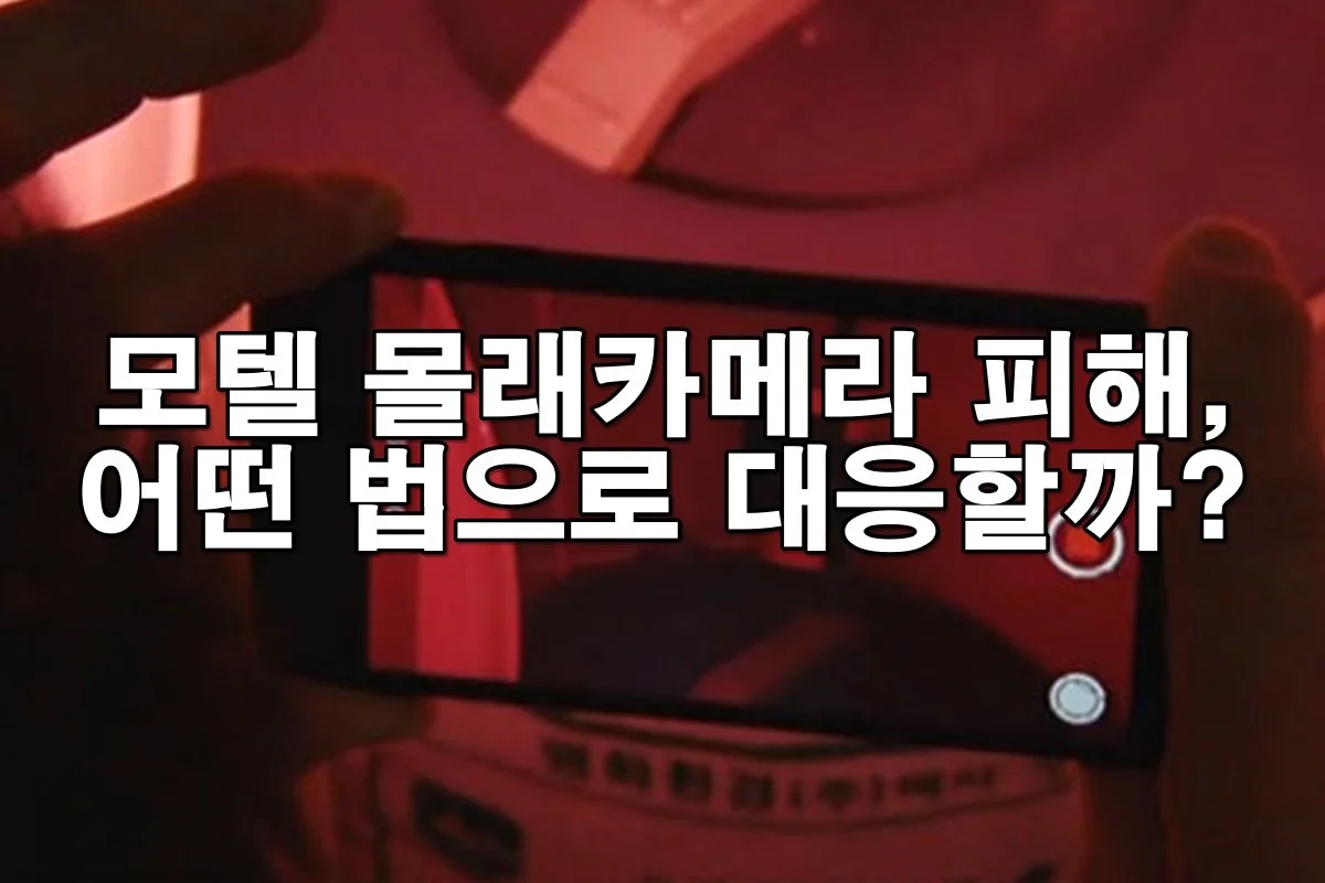 모텔 몰래카메라 피해, 어떤 법으로 대응할까?