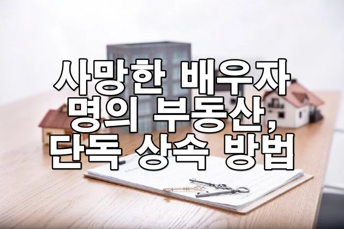 사망한 배우자 명의 부동산, 단독 상속 방법