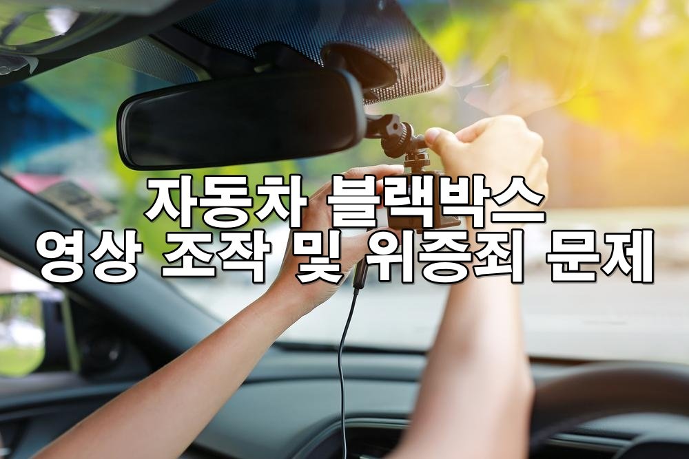 자동차 블랙박스 영상 조작 및 위증죄 문제