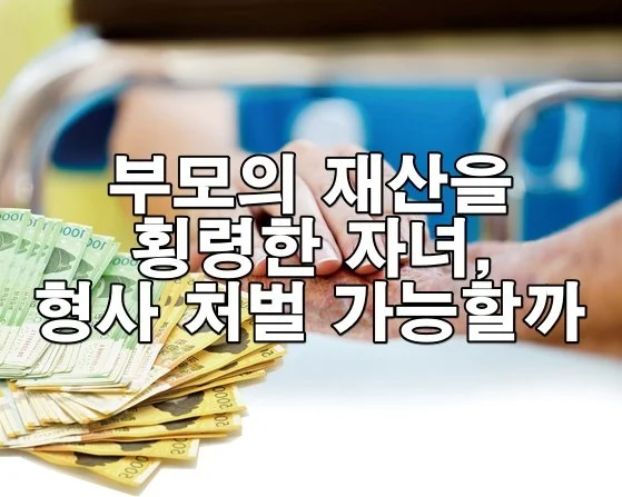 부모의 재산을 횡령한 자녀, 형사 처벌 가능할까