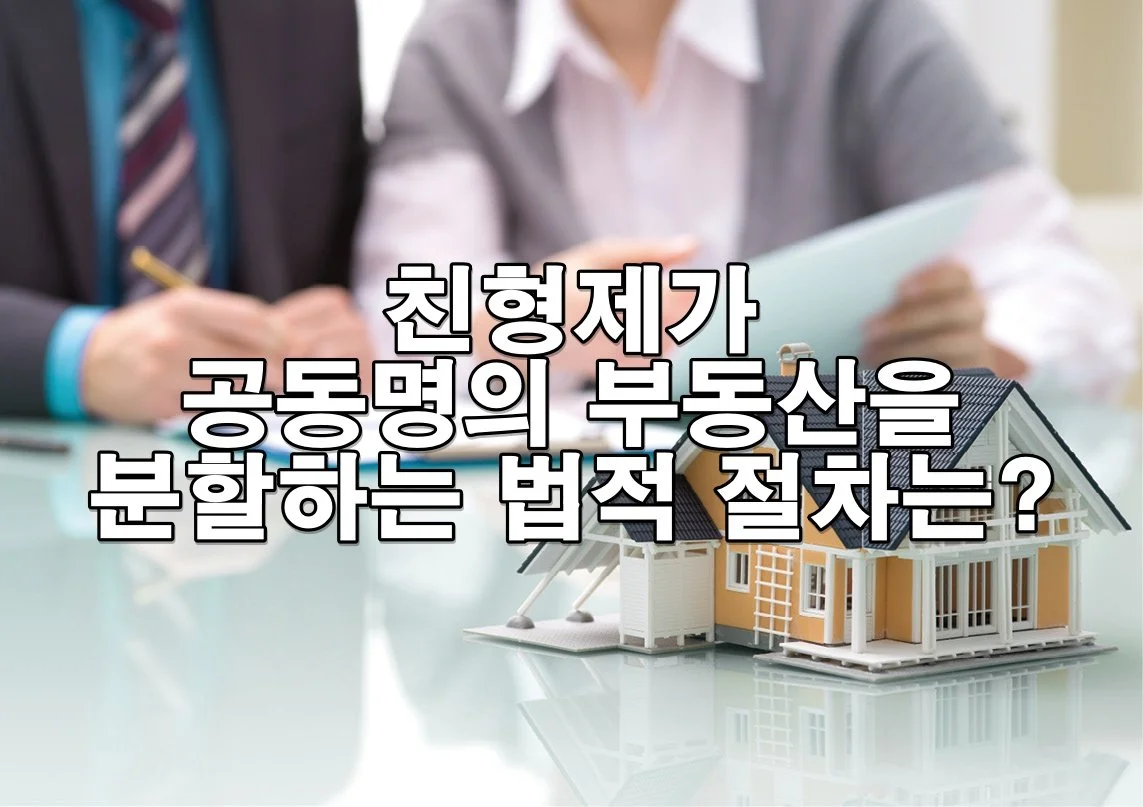 친형제가 공동명의 부동산을 분할하는 법적 절차