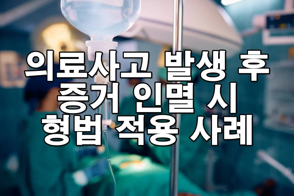 의료사고 발생 후 증거 인멸 시 형법 적용 사례
