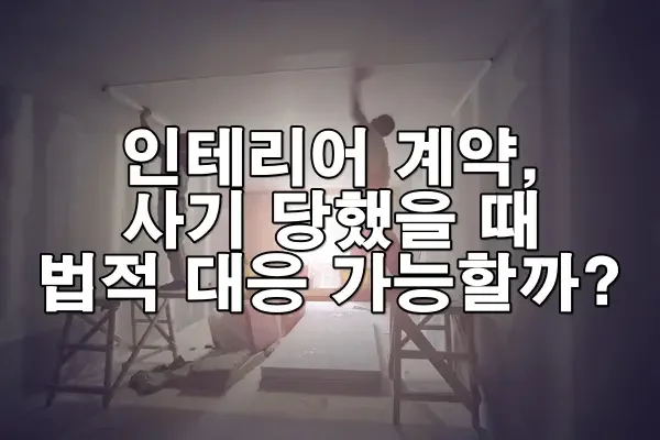 인테리어 계약 사기를 당했을 때 법적으로 대응할 수 있을까?