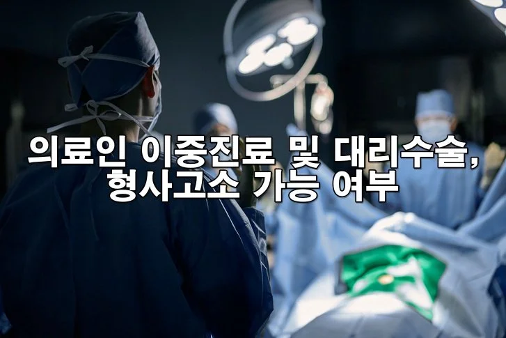의료인 이중진료 및 대리수술, 형사고소 가능 여부