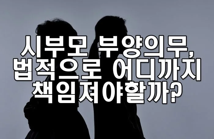 시부모 부양의무, 법적으로 어디까지 책임지나