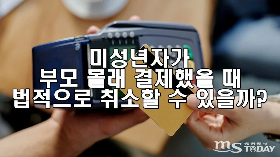 미성년자가 부모 몰래 결제했을 때 법적으로 취소할 수 있을까?