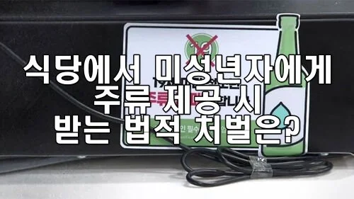 식당에서 미성년자에게 주류 제공 시 처벌