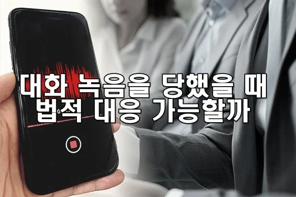 대화 녹음을 당했을 때 법적 대응 가능할까