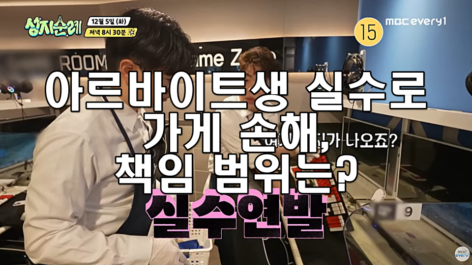 아르바이트생 실수로 인한 손해, 책임 범위