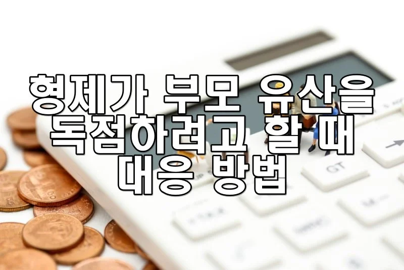 형제가 부모 유산을 독점하려고 할 때 대응 방법