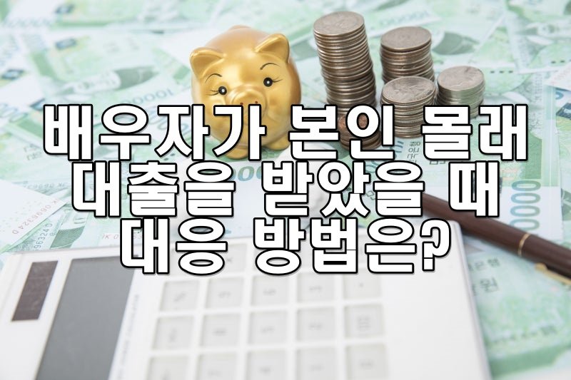 배우자가 본인 몰래 대출을 받았을 때 대응