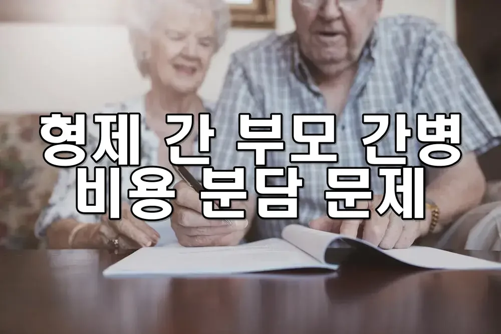 형제 간 부모 간병 비용 분담 문제