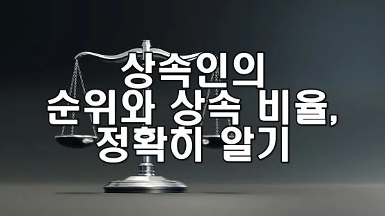 상속인의 순위와 상속 비율, 정확히 알기