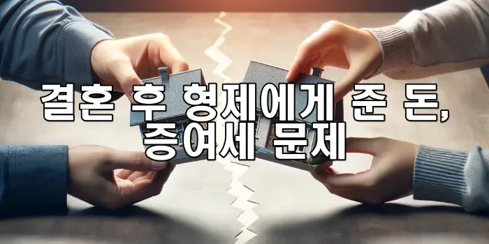 결혼 후 형제에게 준 돈, 증여세 문제