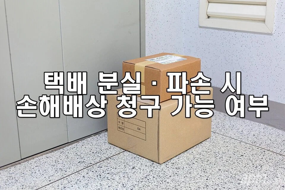 택배 분실·파손 시 손해배상 청구 가능 여부
