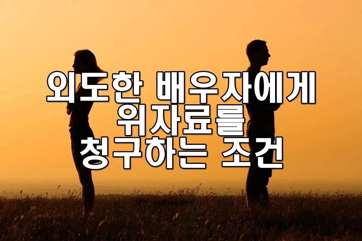 외도한 배우자에게 위자료를 청구하는 조건