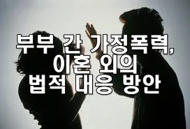 부부 간 가정폭력, 이혼 외의 법적 대응 방안