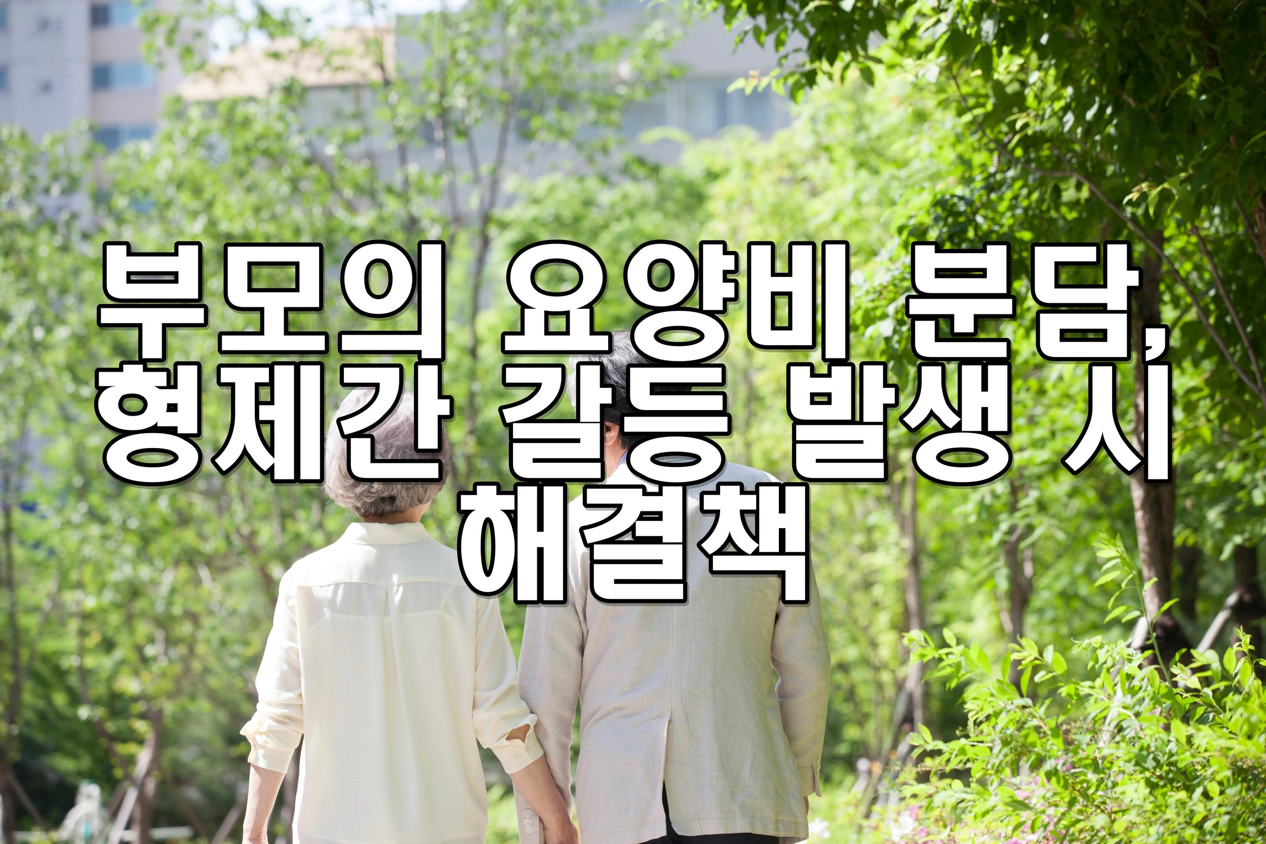 부모의 요양비 분담 두고 형제간 갈등 발생 시 해결책