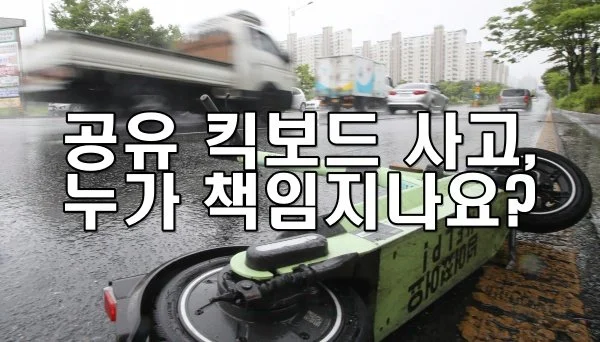 공유 킥보드 사고, 누가 책임지나요?