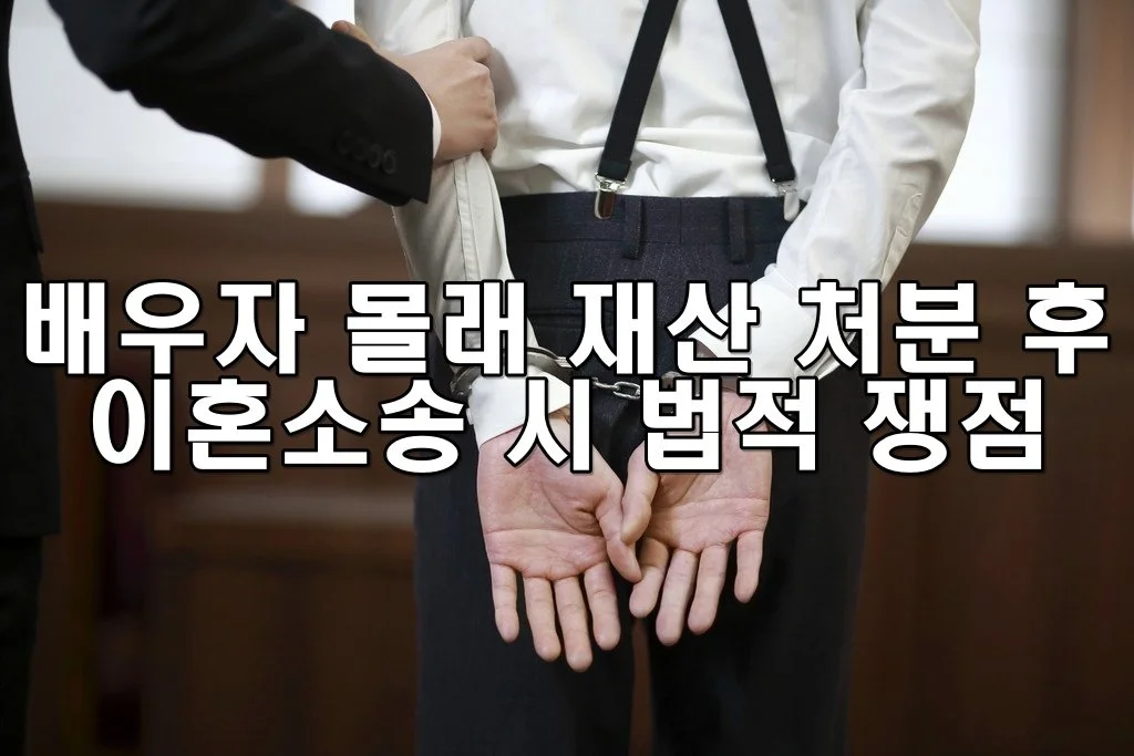 배우자 몰래 재산 처분 후 이혼소송 시 법적 쟁점