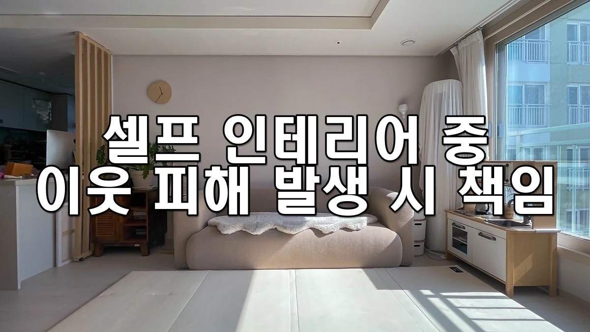 셀프 인테리어 중 이웃 피해 발생 시 책임