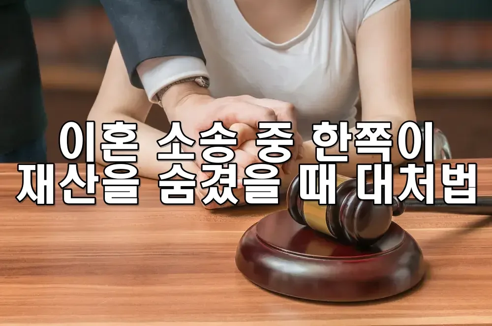 이혼 소송 중 한쪽이 재산을 숨겼을 때 대처법