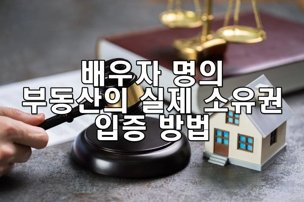 배우자 명의 부동산의 실제 소유권 입증 방법