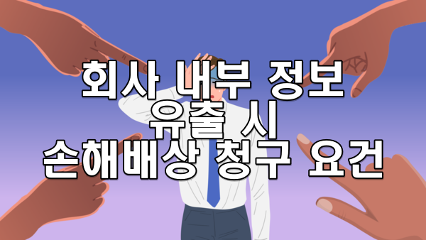 회사 내부 정보 유출 시 손해배상 청구 요건