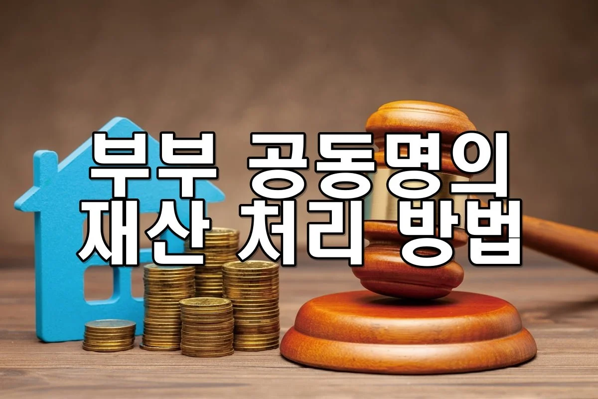 부부 공동명의 재산 처리 방법