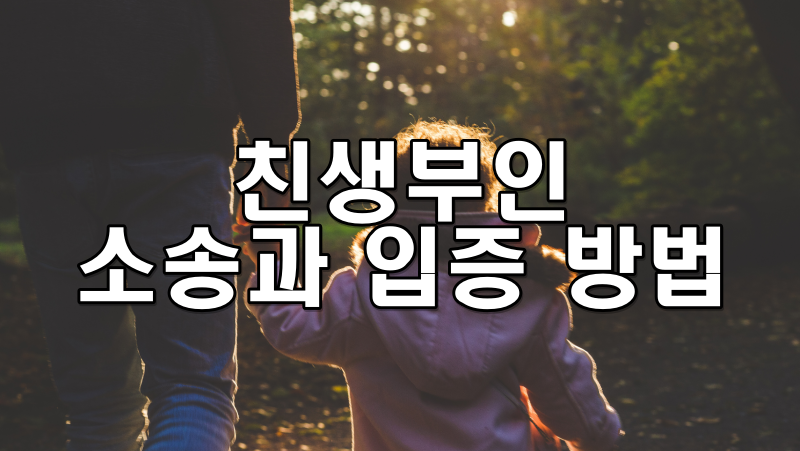 친생부인 소송과 입증 방법