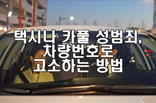 택시나 카풀 성범죄를 당했을 때 차량번호로 고소하는 방법