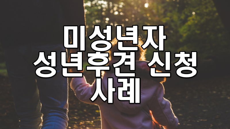 미성년자 성년후견 신청 사례