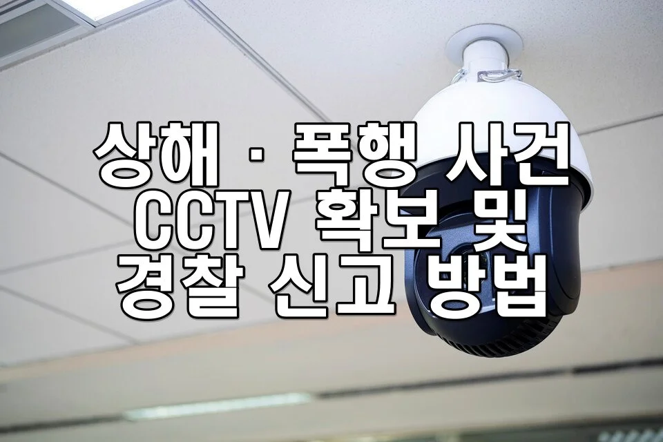 상해·폭행 사건 CCTV 확보 및 경찰 신고 방법