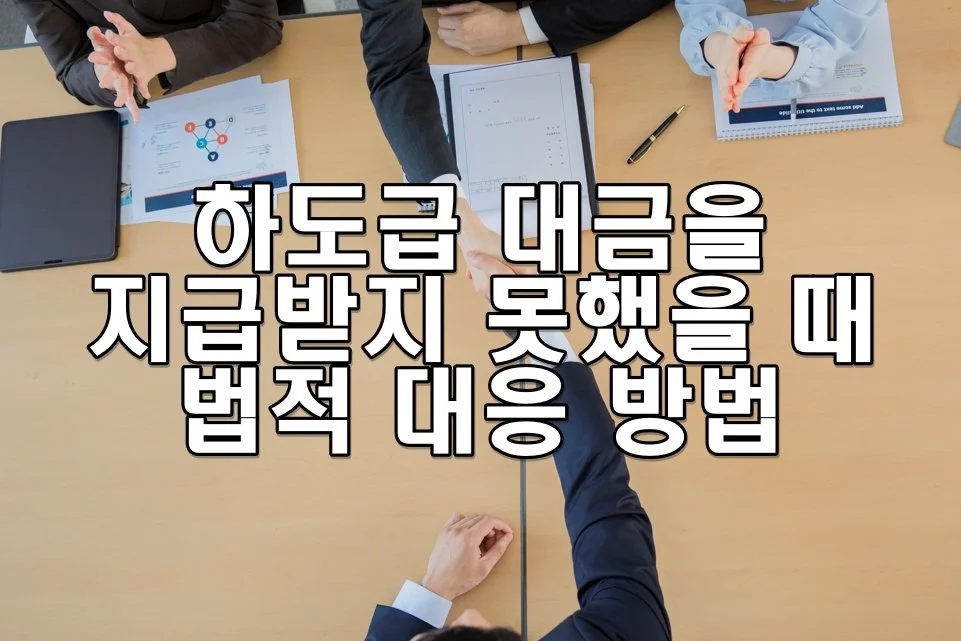 하도급 대금을 지급받지 못했을 때 법적 대응 방법