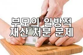 부모의 일방적 재산 처분 문제