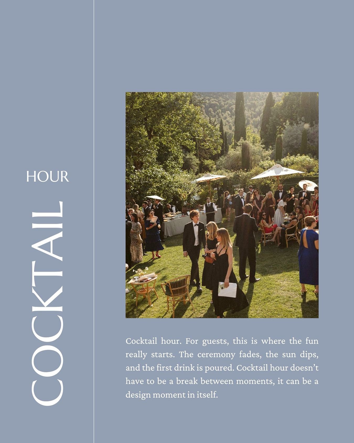 At Roam, we see cocktail hour as more than a practical transition. It&rsquo;s a mood-setter, a social anchor, and a design opportunity in its own right.

The ceremony has ended, the couple has slipped away for portraits, and now the energy shifts. So