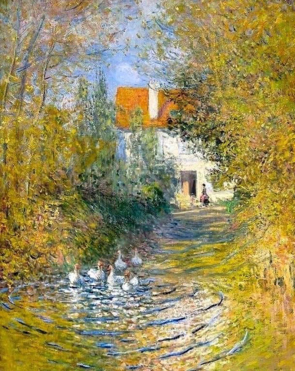 Ducks At The Giverny Gardens, Claude Monet(FRAMED)