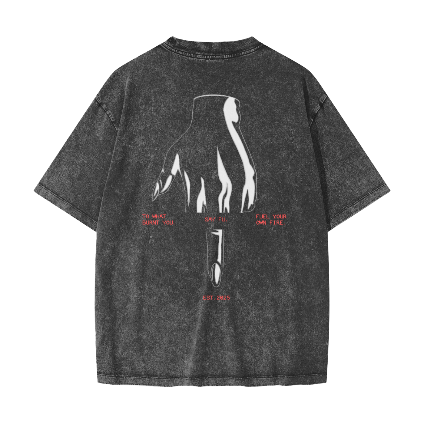 Say FU Reversed Oversized Tee | Acid Wash