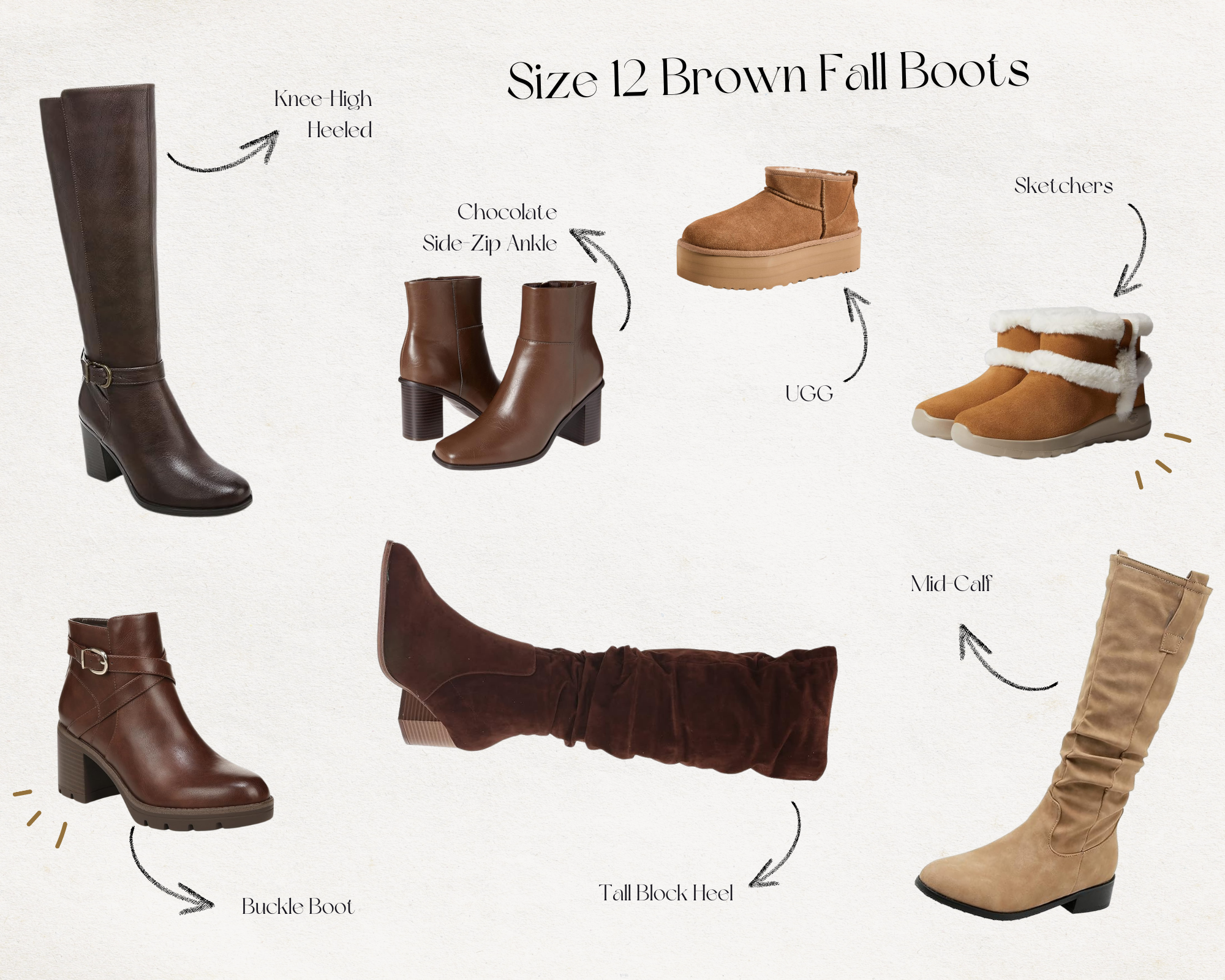 Trendy Fall Boots in Women's Size 12